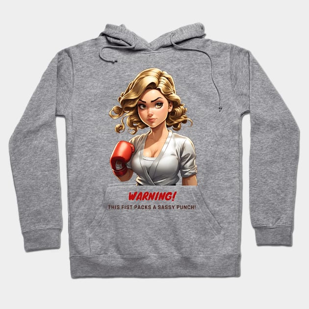 Sassy Punch Female Fighter Hoodie by coloringiship